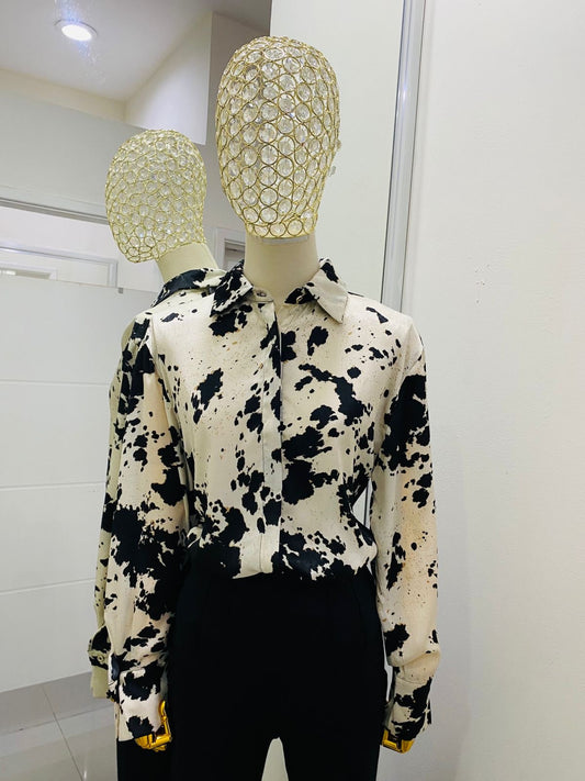 Camisa estampada satin