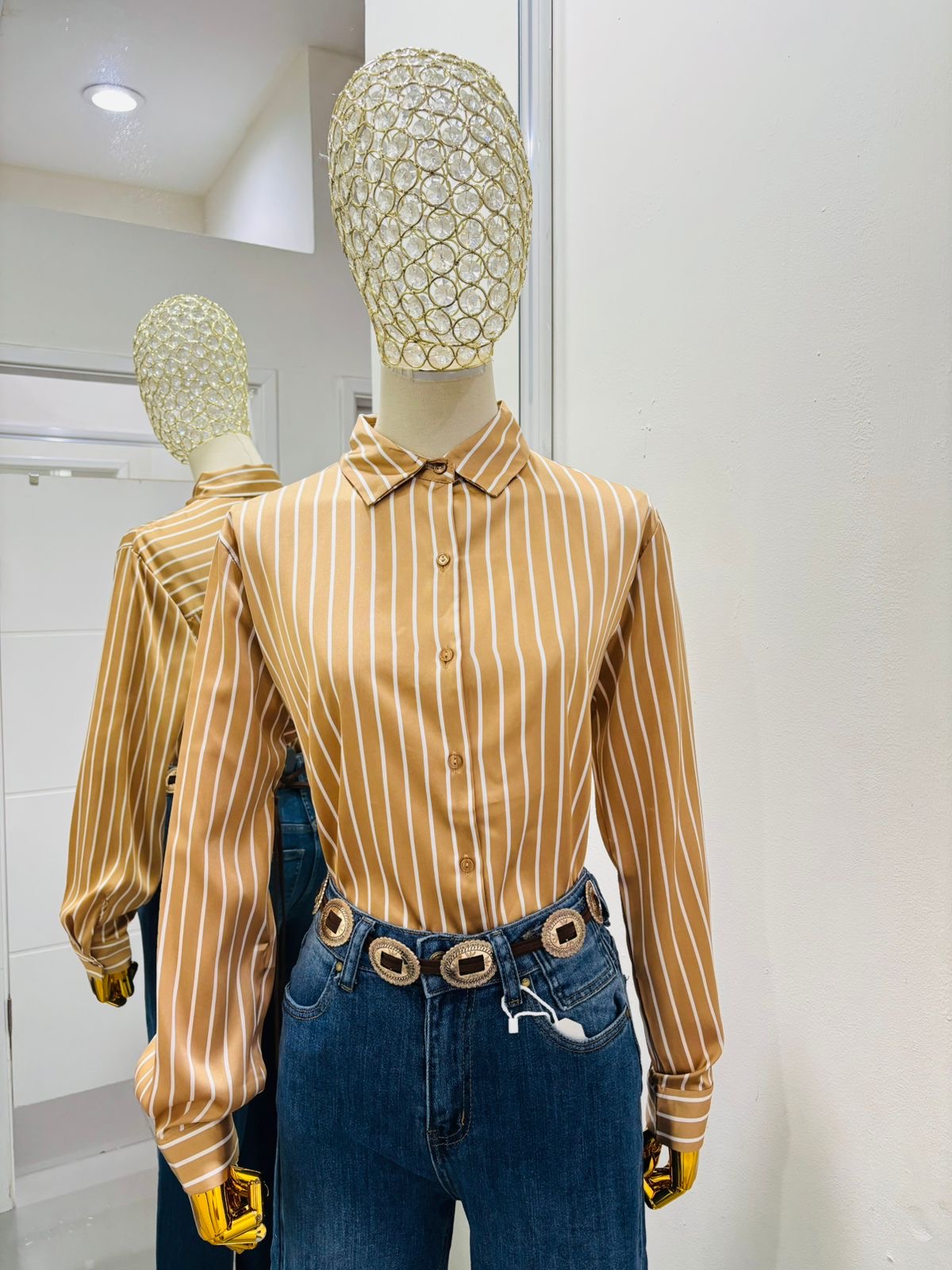 Camisa satin rayada