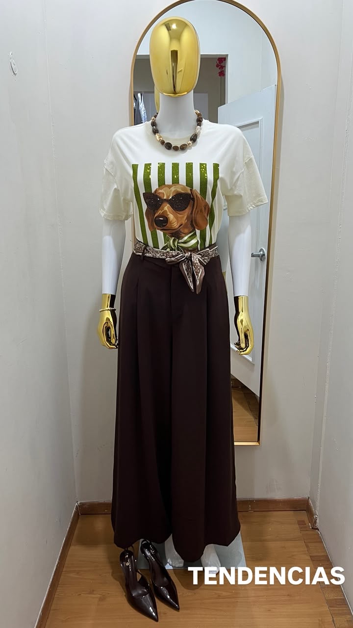 Blusa brillos perrito