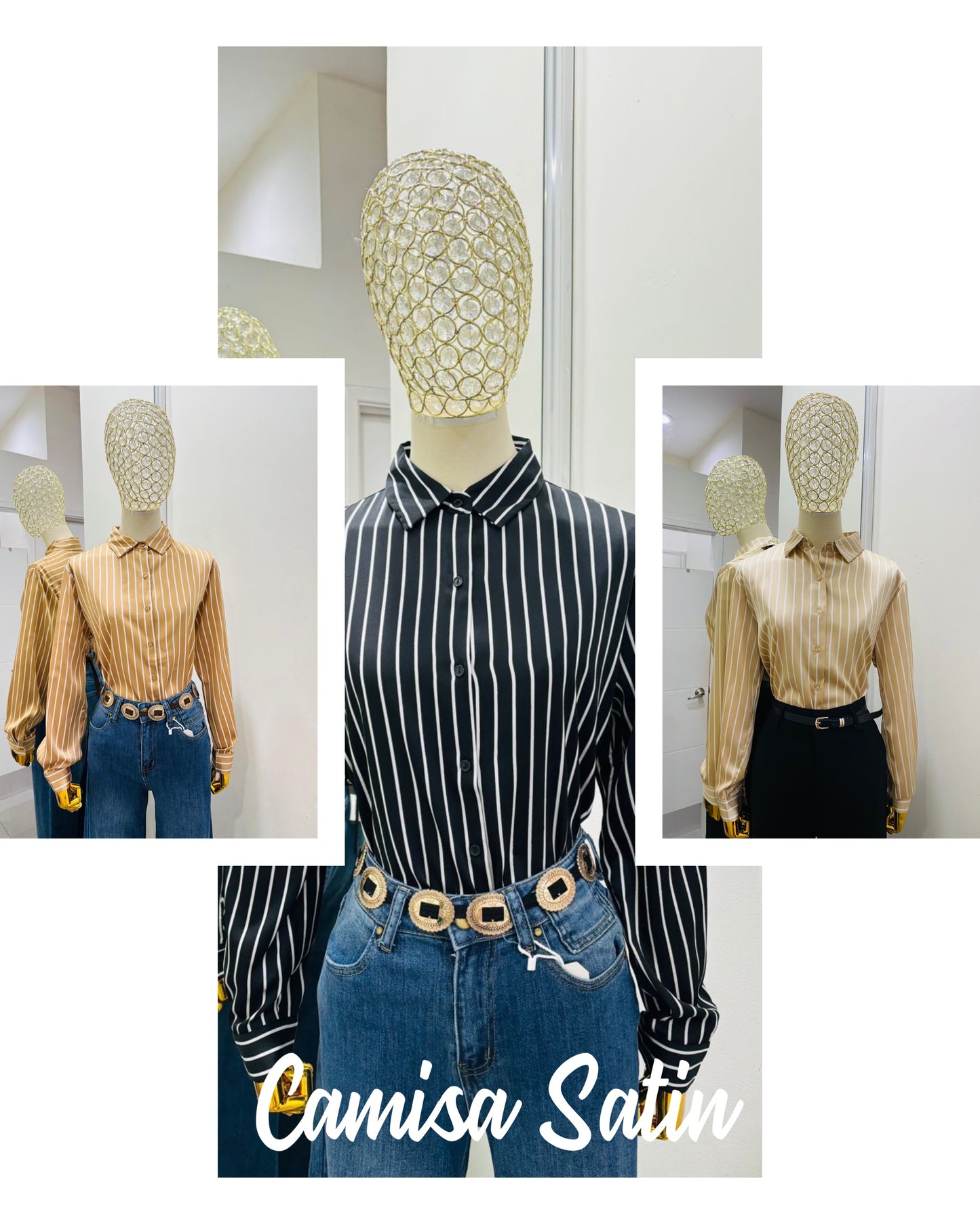 Camisa satin rayada
