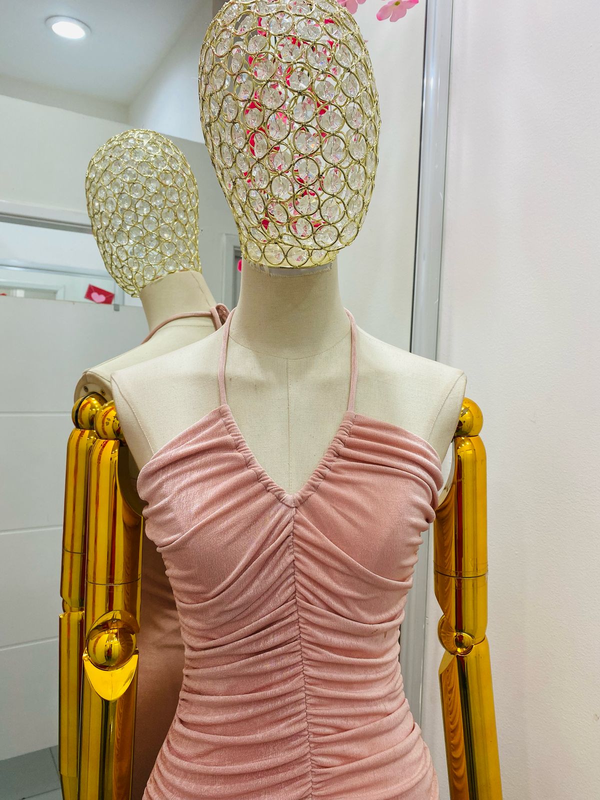 Vestido Corrugado Rosa