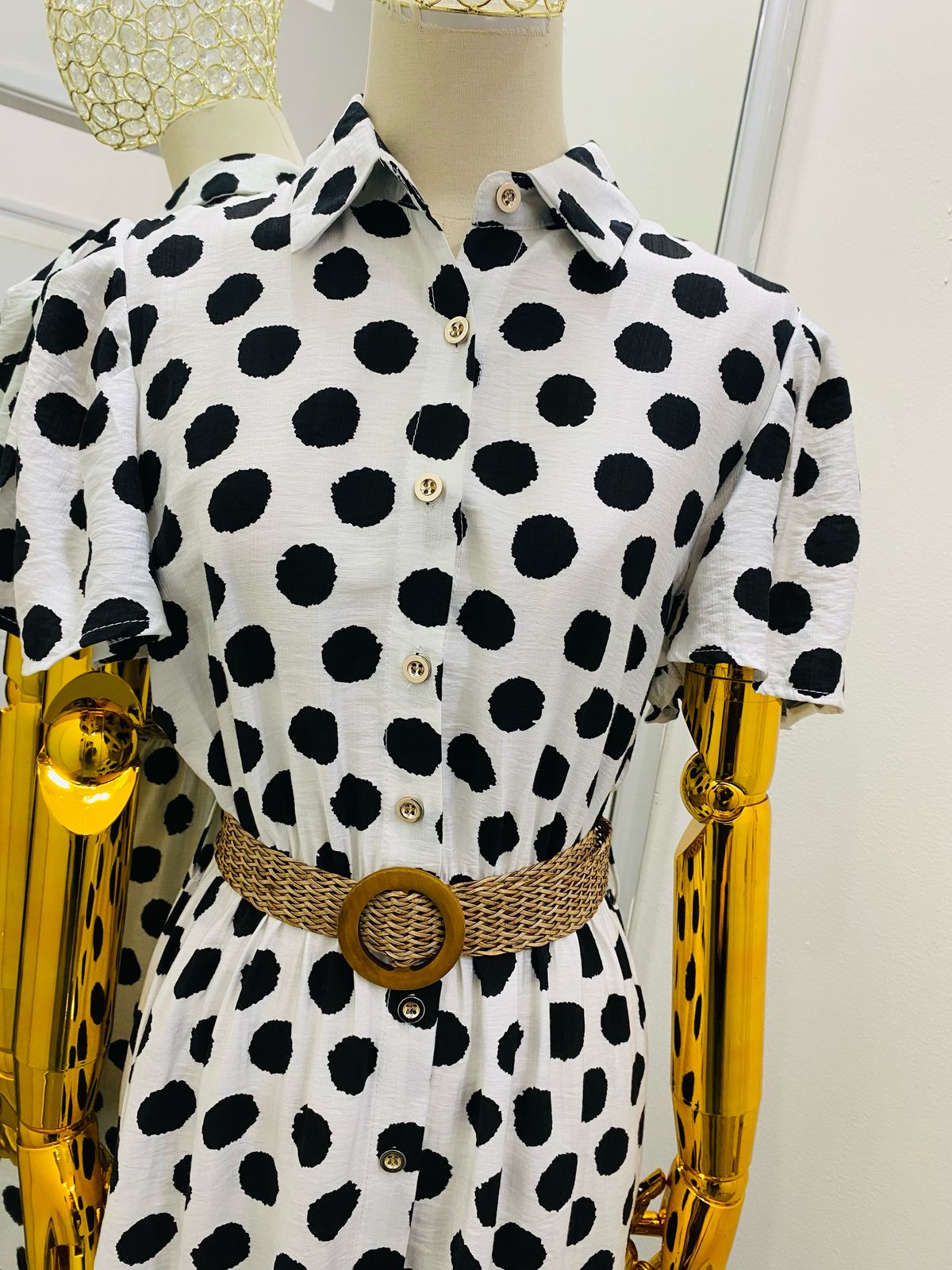 Vestido Boleado Con Cinto