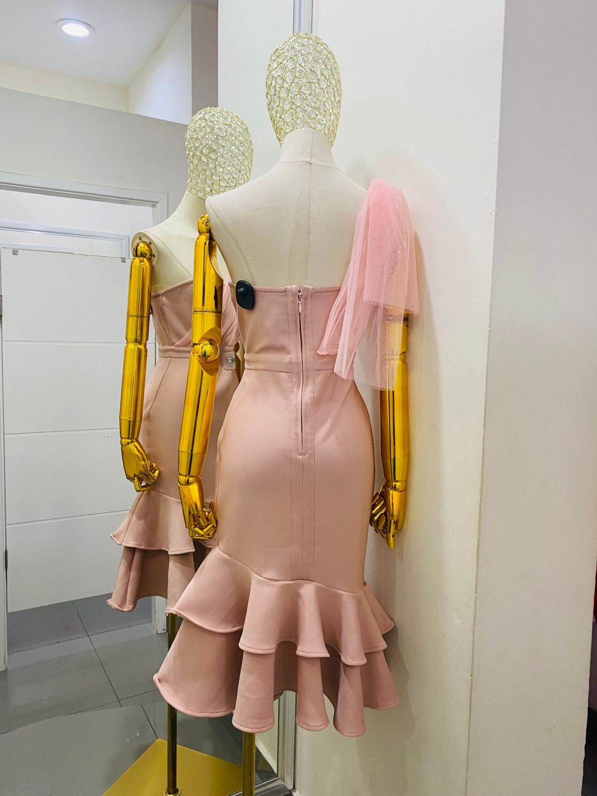 Vestido rosa bodycon