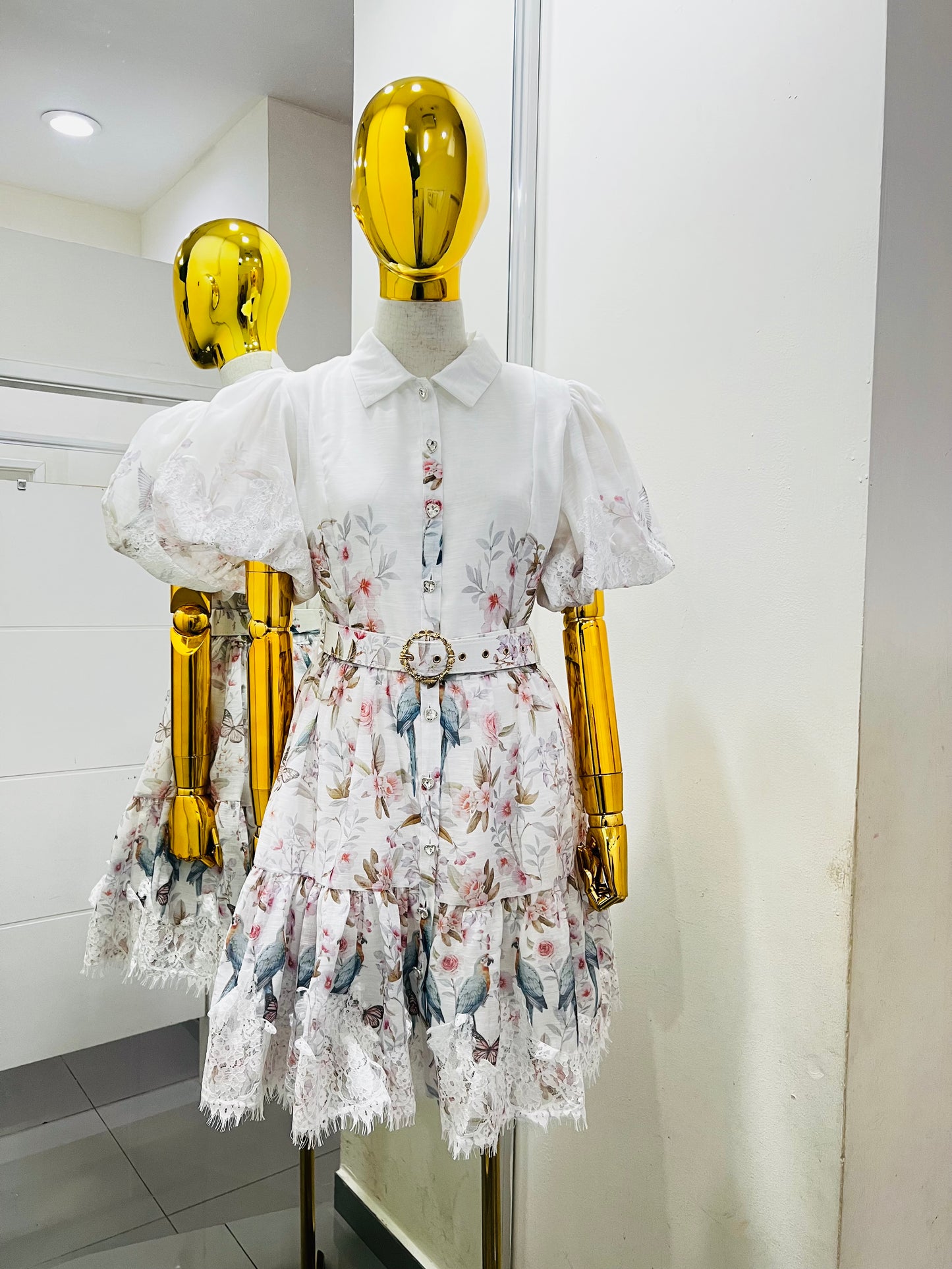 Vestido blanco con estampado