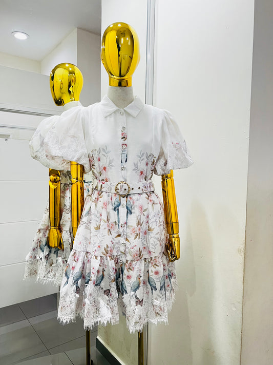 Vestido blanco con estampado