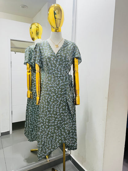 Vestido verde con estampado