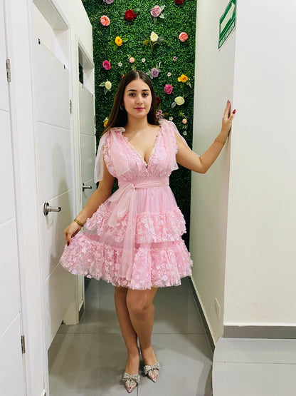 Vestido dama rosa