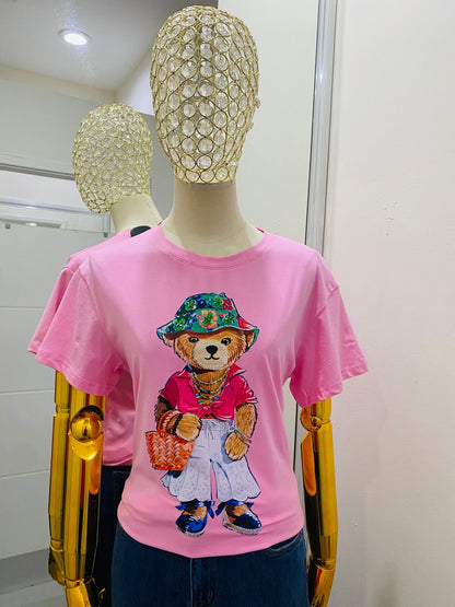 Camiseta Oso Rosa