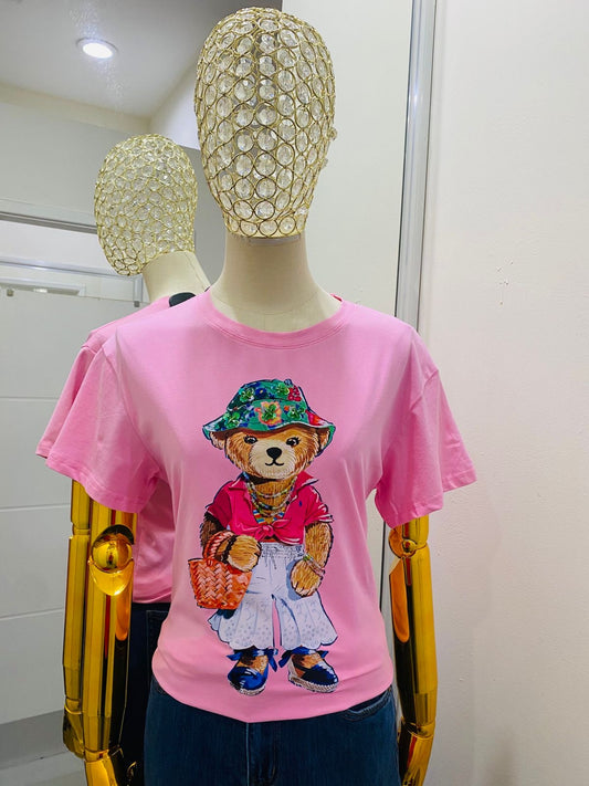 Camiseta Oso Rosa