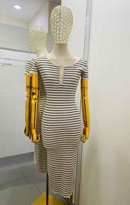 Vestido bodycon de rayas