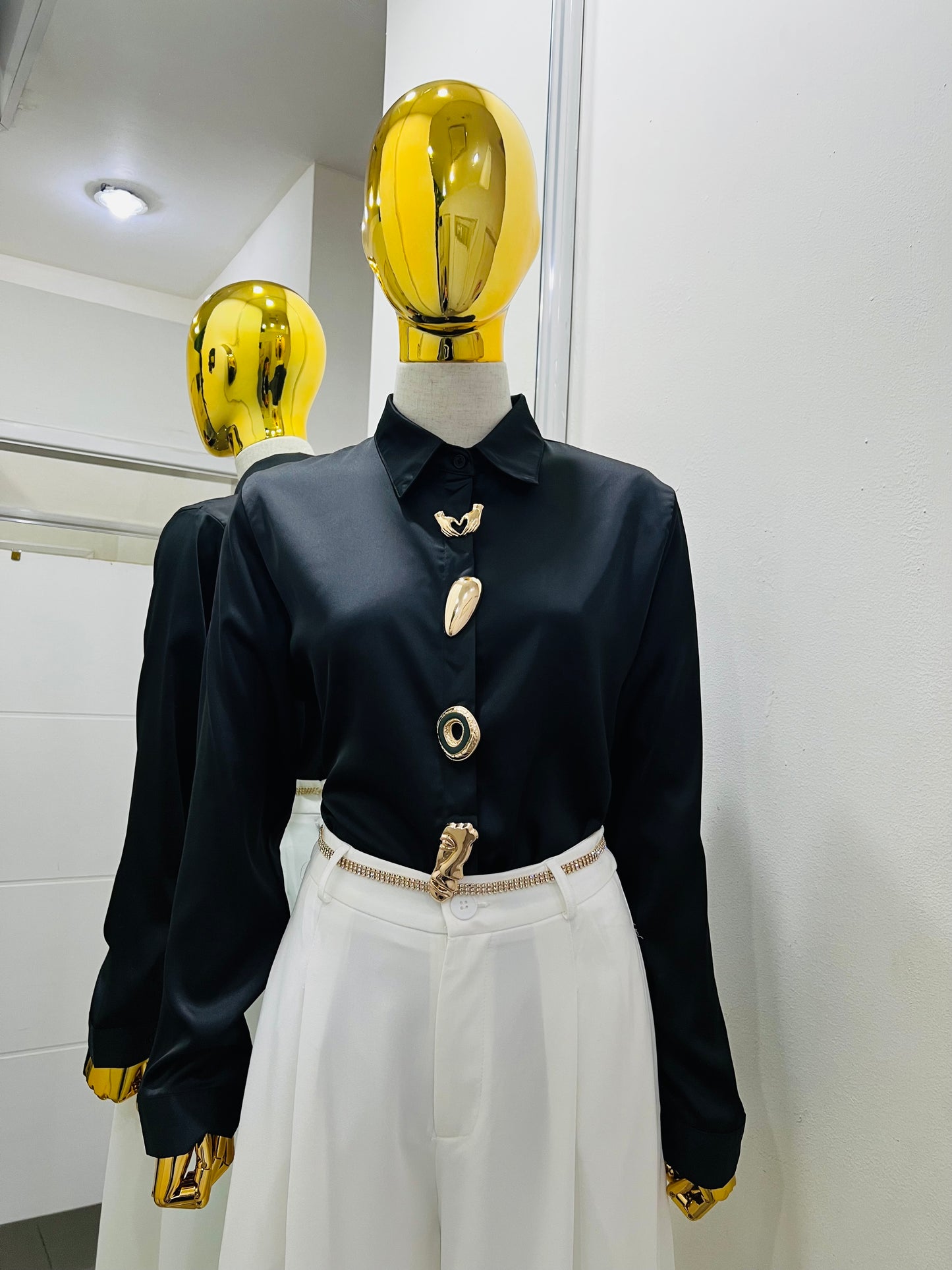 Blusa camisera de satín