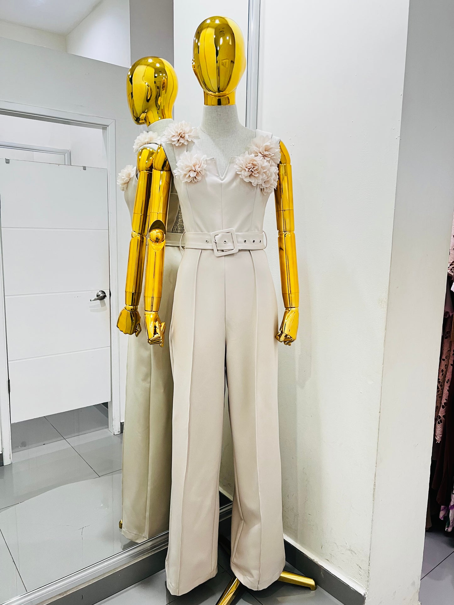 Palazo beige con flores