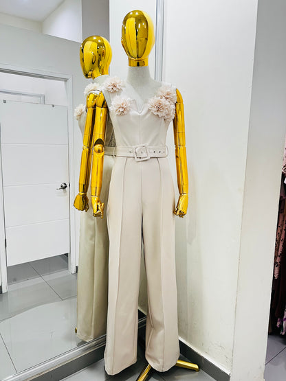 Palazo beige con flores