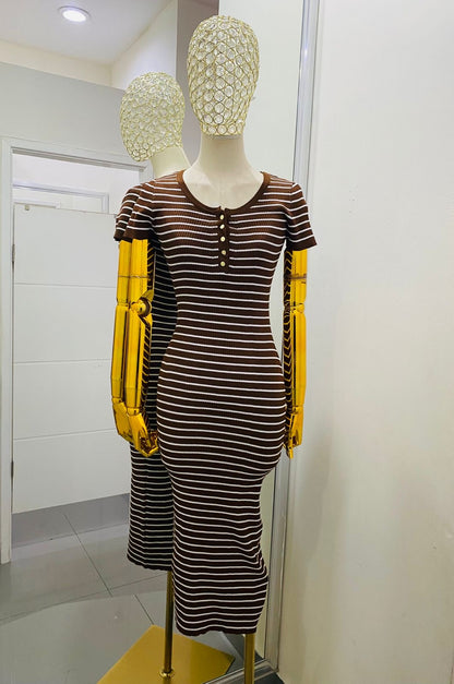 Vestido bodycon de rayas