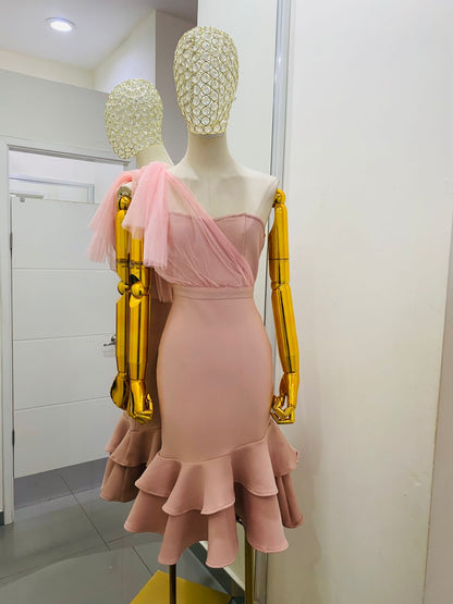 Vestido rosa bodycon