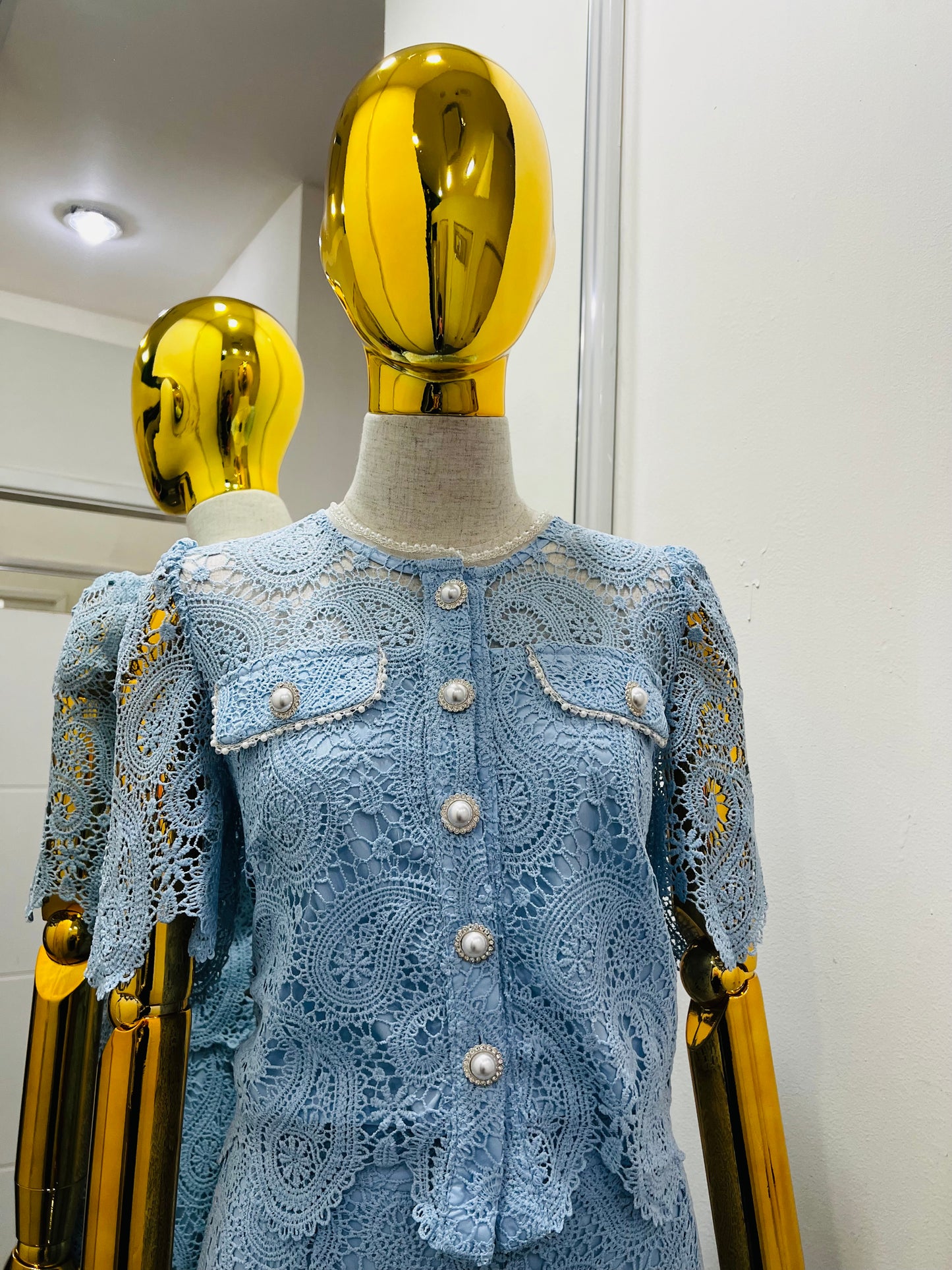 Conjunto falda y blusa encaje