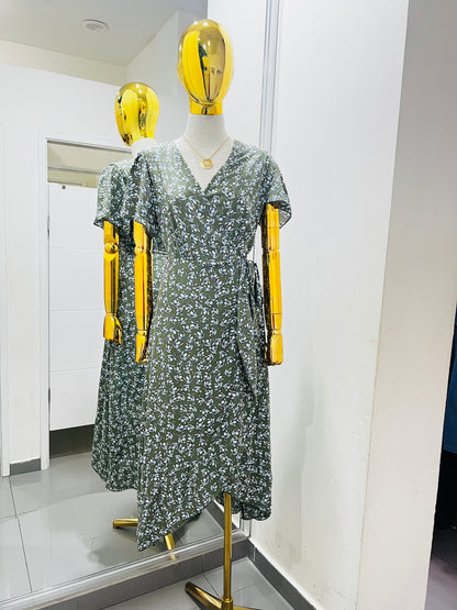 Vestido verde con estampado