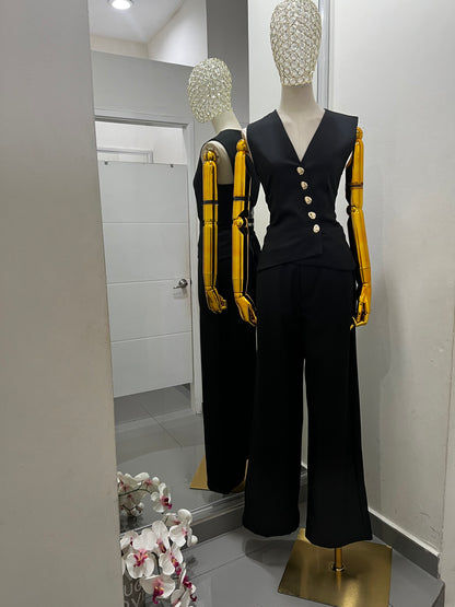 Conjunto negro de tres piezas
