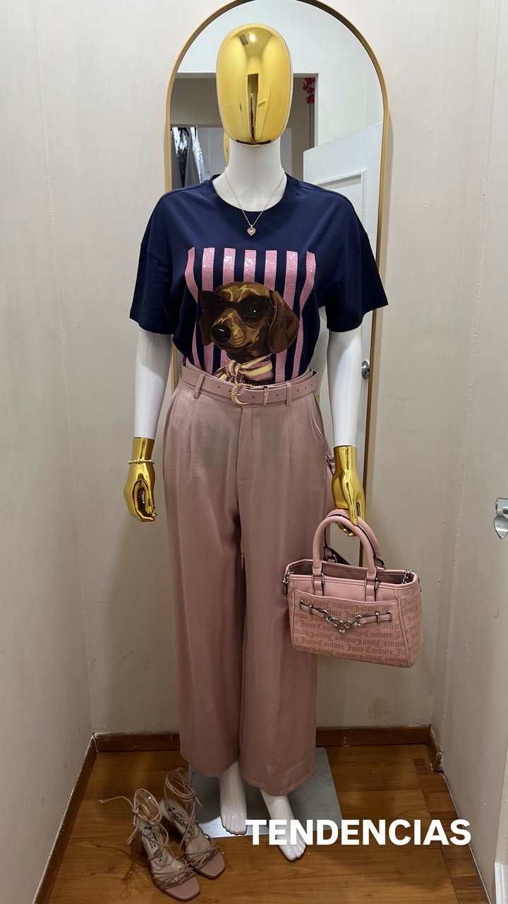 Blusa de brillos perrito