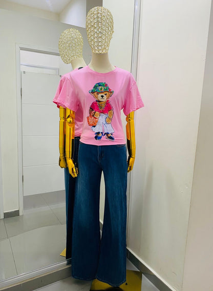 Camiseta Oso Rosa