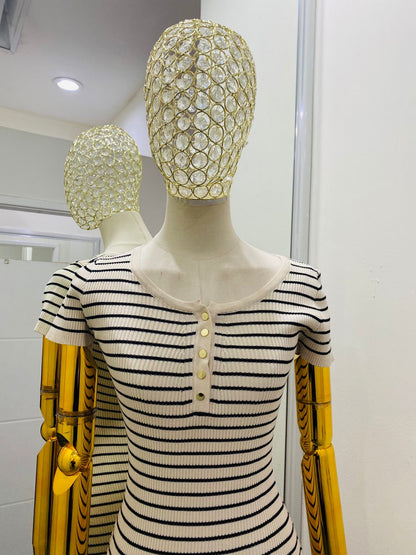 Vestido bodycon de rayas