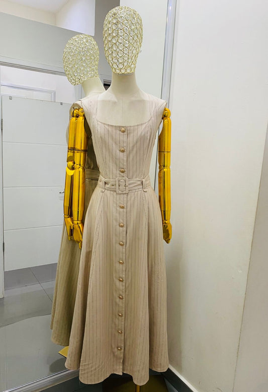 Vestido a rayas con cinto