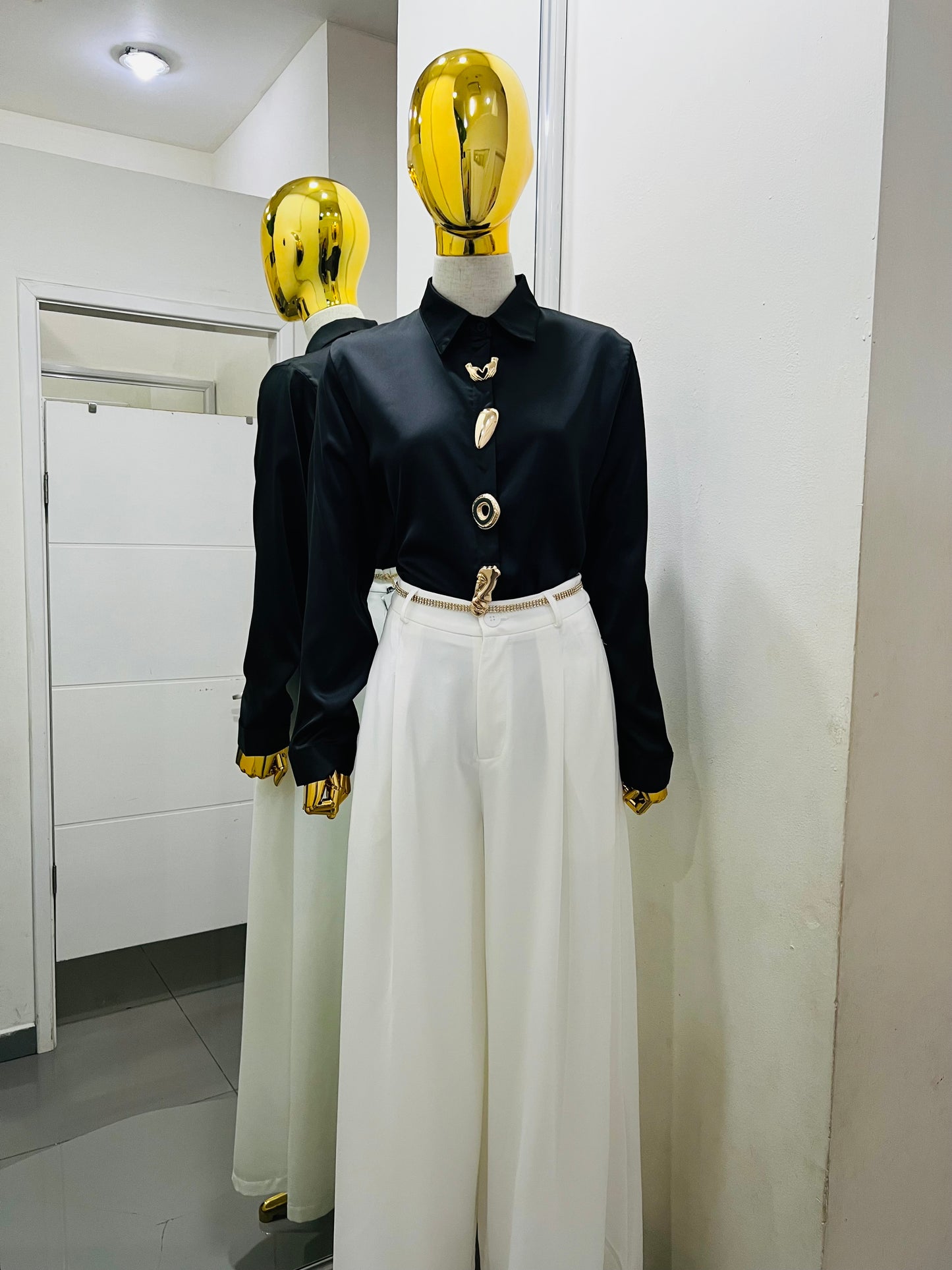 Blusa camisera de satín