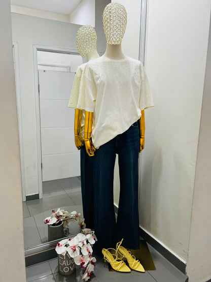 Playera dama unitalla con cristales