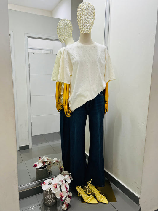 Playera dama unitalla con cristales