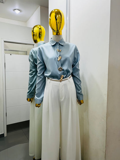 Blusa camisera de satín