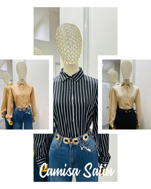 Camisa satin rayada