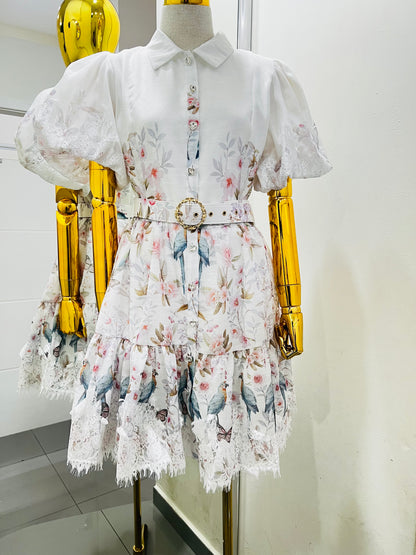 Vestido blanco con estampado