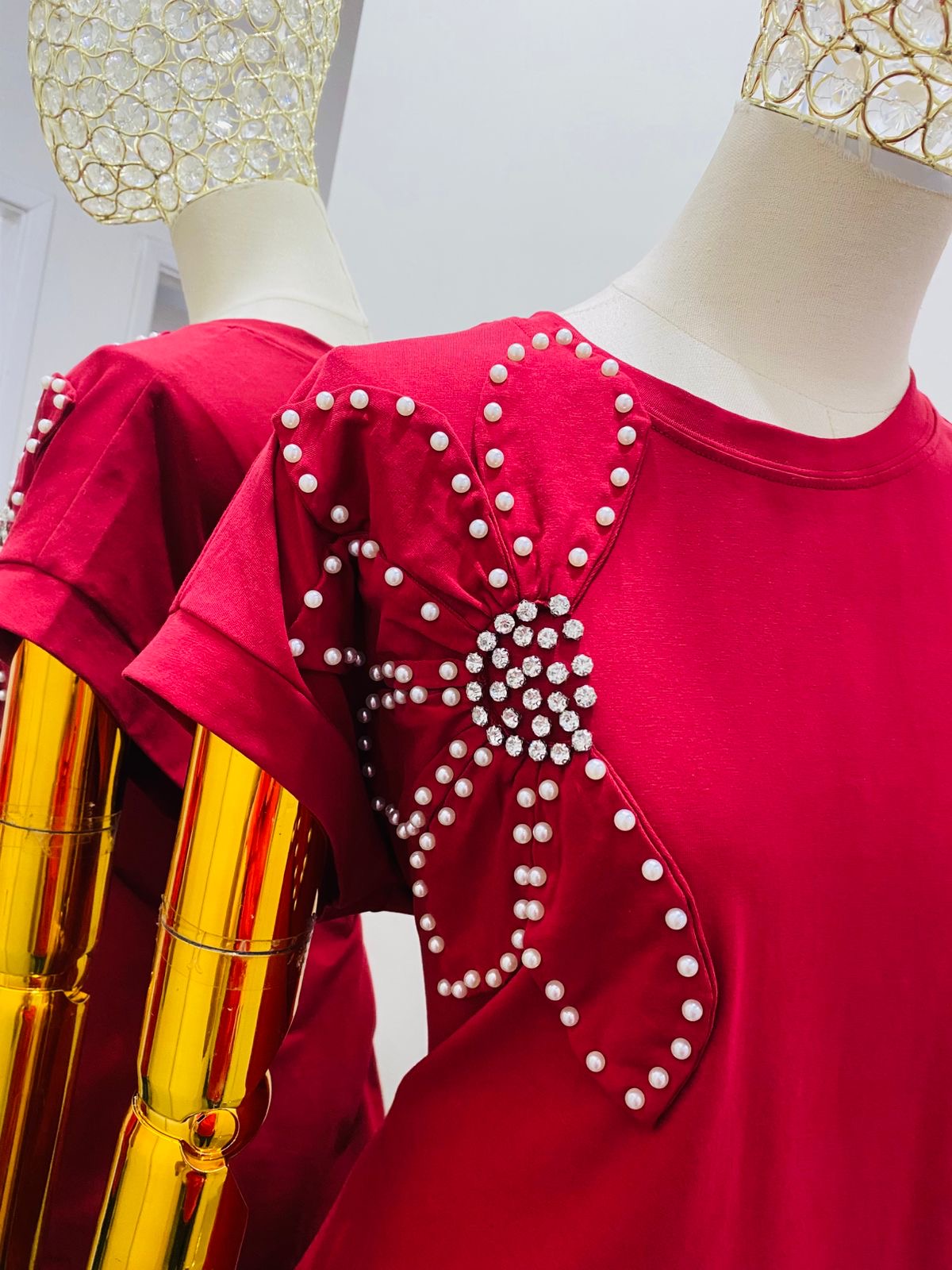 Blusa Flor Perlas
