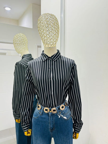 Camisa satin rayada
