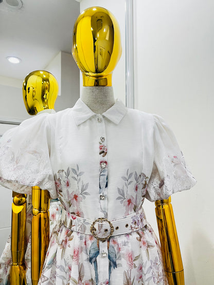 Vestido blanco con estampado
