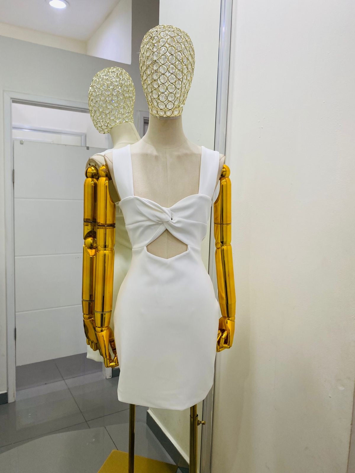 Vestido corto doble vista