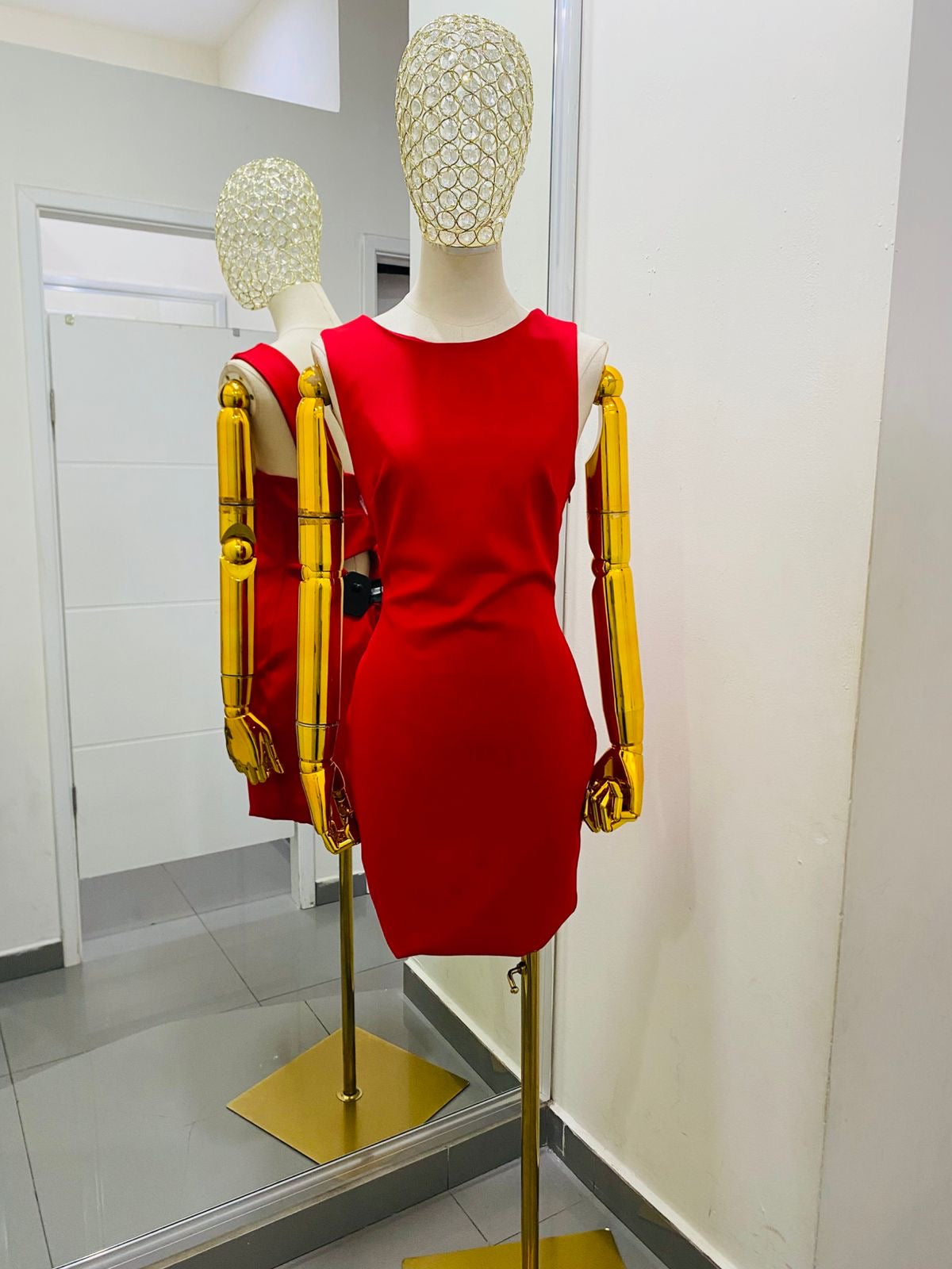 Vestido corto doble vista