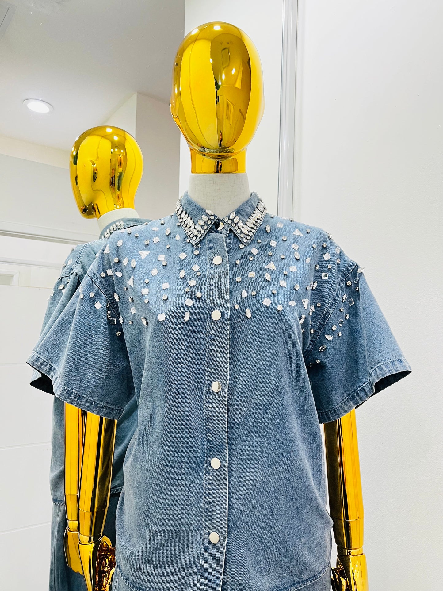 Conjunto de mezclilla con brillos
