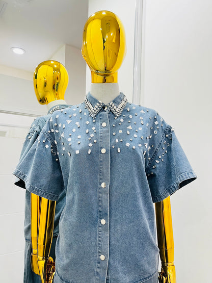 Conjunto de mezclilla con brillos