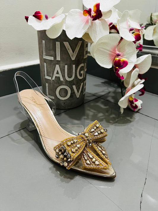 Zapatillas moño con cristales