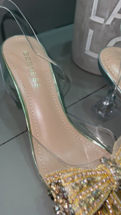 Zapatillas moño con cristales
