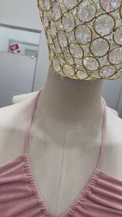 Vestido Corrugado Rosa