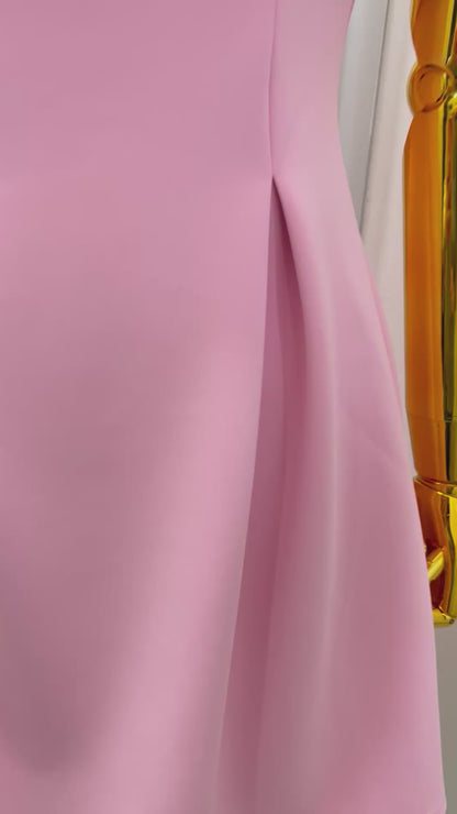 Vestido corto sin mangas color rosa