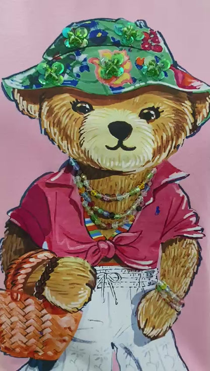 Camiseta Oso Rosa