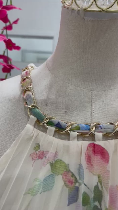 Vestido plizado Flores