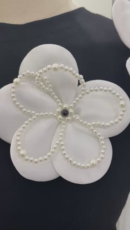 Camiseta Flor perlas