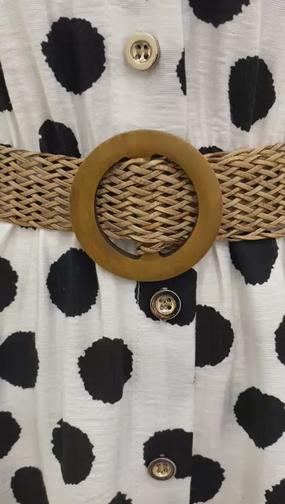Vestido Boleado Con  Cinto