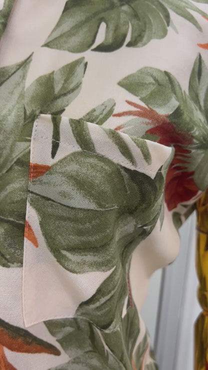 Conjunto verde estampado tropical