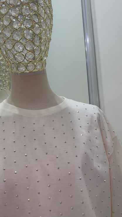 Playera dama unitalla con cristales