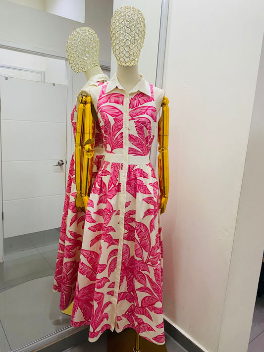 Vestido Estampado Rosa